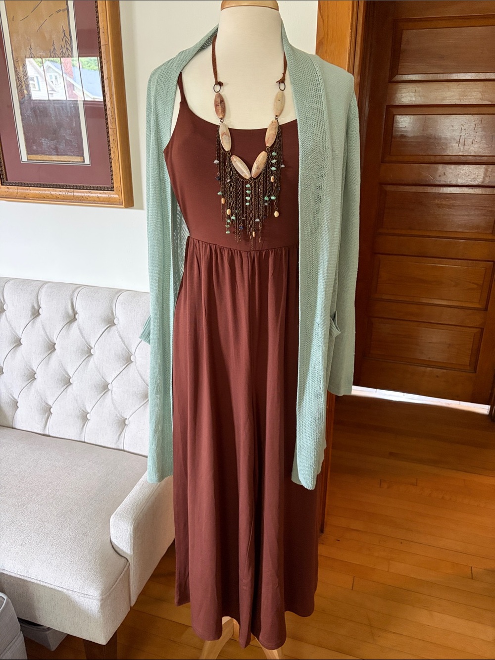 Quince Size Small Brown Wide Leg Jumpsuit
